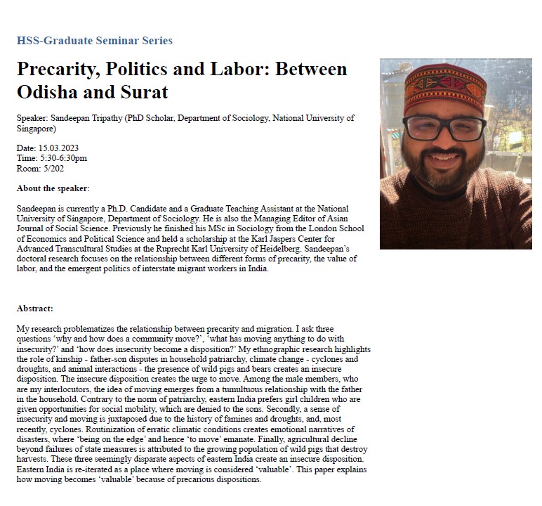 Precarity, Politics and Labor: Between Odisha and Surat by Sandeepan Tripathy – 15 Mar ’23
